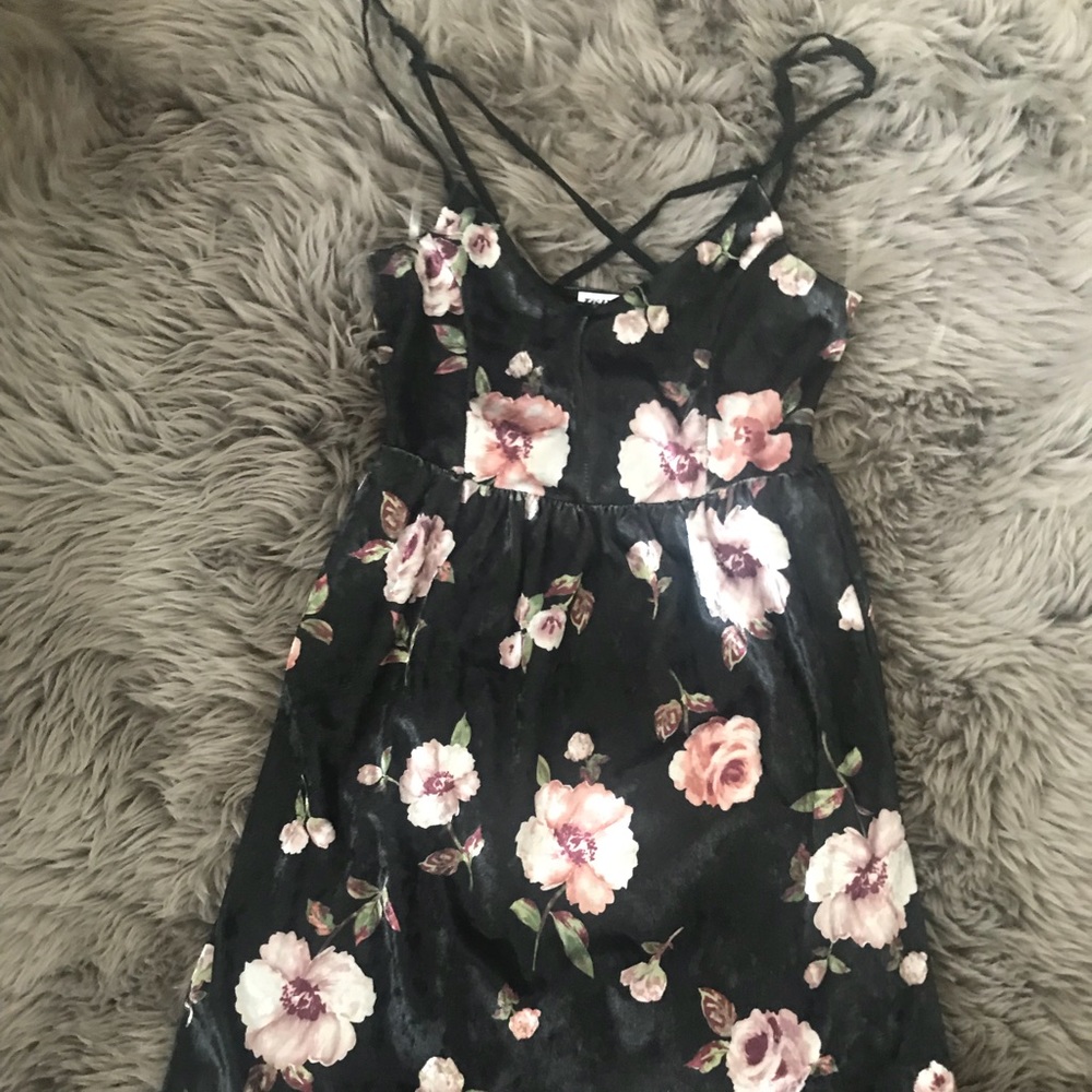Velvet floral dress